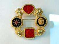  Heraldic Emperor Horse Lion Sun enamel pin brooch Robert Rose  