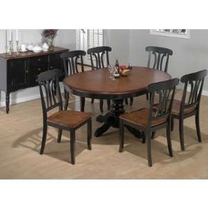  7 Piece Oval Dining Set in Finster Black and Boylston 