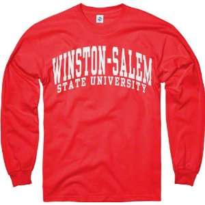  Winston Salem State Rams Red Arch Long Sleeve T Shirt 