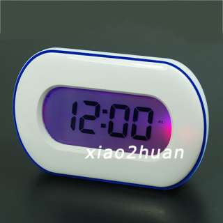 Oval Back Light LED Temperature Alarm Timer Date Clock