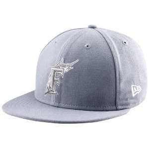  New Era Florida Marlins Gray League 59FIFTY Fitted Hat (6 