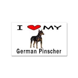  I Love My German Pinscher Rectangular Sticker Everything 