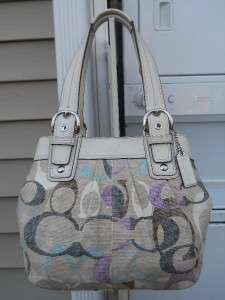 MINT AUTH Coach Soho Optic Linen Multicolor SIG Pleated LRGE Tote 