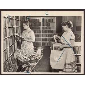   ,shopping cart,library,Grand Rapids,MI,c1955