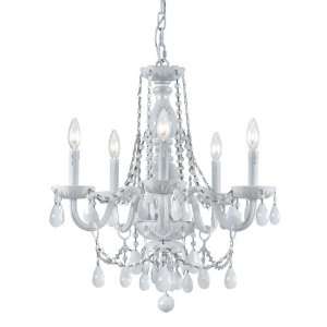 Crystorama 1076 WW WH MWP Envogue 6 Light Chandelier, Wet White Finish 