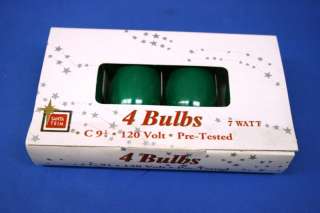 Four C9 1/4 Green Bulbs #44434  
