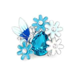   with Silver Swarovski Crystal and Blue CZ (4681) Glamorousky Jewelry