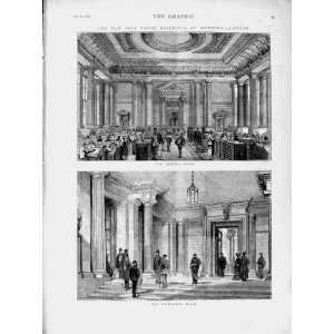 1874 Post Office MartinS Le Grand Buildings Old Print  