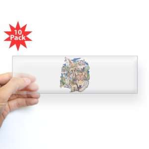    Bumper Sticker Clear (10 Pack) Wolf Collage 