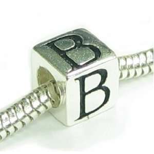  Queenberry (Free S/H) Sterling Silver Dice Cube Letter B 