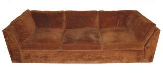 Milo Baughman Thayer Coggin Velvet Upholstered Sofa  