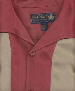 New NAT NAST Rust & Wheat Color Block Long Sleeve ROCKABILLY Hipster 