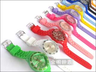   top brand 11 colors ice watch fashion jelly watch with Calendar  