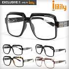 ililily Vintage Black Rim New eyeglass Clear Lens glasses frames FREE 