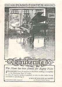 1903 Chickering Piano Forte   Vintage Ad  