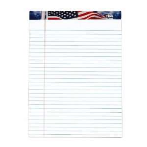   Tablet, 8.5 x 11.75 Inch, US Flag Headtape, 50 Sheets, 3 Pack, White