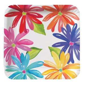 Modern Floral Paper Luncheon Plates 