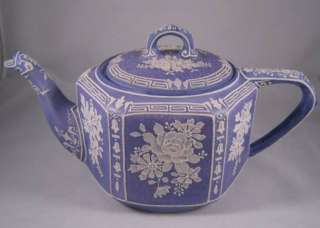 Rare Antique Nippon Lavender Wedgwood Moriage Tea Pot M in Wreath 