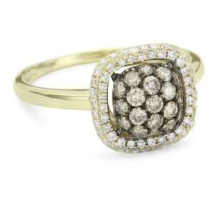KC Designs Tres Chic Champagne and White Diamond 14k Yellow Gold 