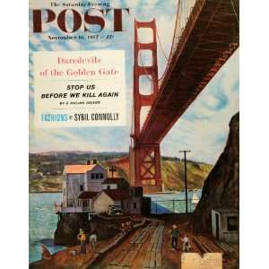  1957 Cover Saturday Evening Post San Francisco Golden Gate 