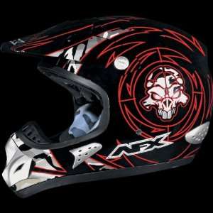  AFX FX 35 Graphics Helmet , Style Skull, Color Red, Size 