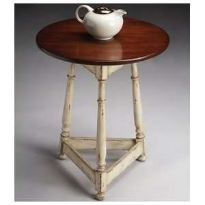 Round Accent Table by Home Gallery Stores   Vanilla & Cherry (6000115)