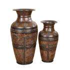 Quality Set/2 Banzara Brown Metal Flower Vase 29 Tall