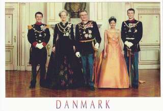 Denmark, Modern Chrome Postcard, The Royal Family, King, Queen, Formal 