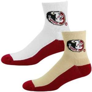   Seminoles (FSU) Tri color Two Pack Quarter Socks