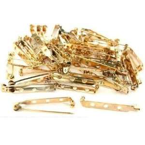  60 Bar Pin Backs Broach Hat Badge Jewelry Safety Parts 