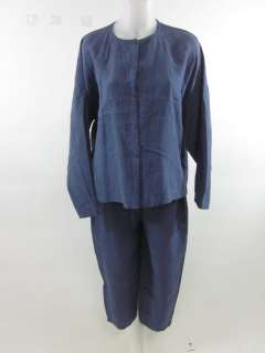 EILEEN FISHER Periwinkle Linen Button Front Outfit S M  
