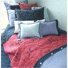   Medallions Denim / Deep Enzyme Wash Twin Quilt in Red (Set of 2