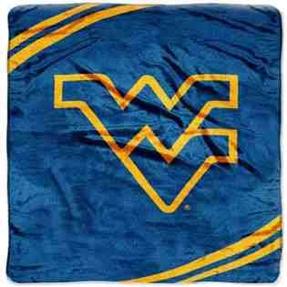 WMU West Virginia Mountaineers NCAA Royal Plush Raschel Blanket (Force 