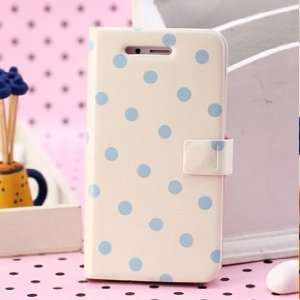  Korea Cute Fashion Dots Wallet Case Cover for iPhone4/4s 