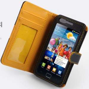 Samsung Galaxy S2 i9100 Black Leather Diary Case Cover  