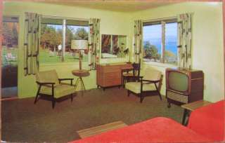 1950s Chrome Motel Interior PC w/TV Bolton Landing, NY  