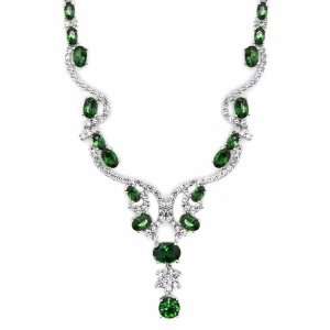  Breckins Emerald CZ Cubic Zirconia Drop Necklace Jewelry