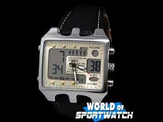 OHSEN Mens Dual Time Electronic & Quartz Wrist Watch  