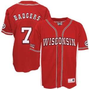  Wisconsin Badgers #7 Cardinal Rocket Baseball Jersey 