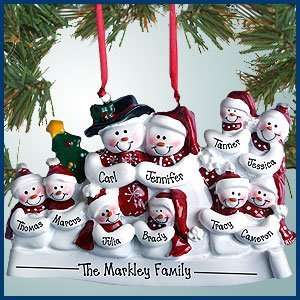 Personalized Christmas Ornaments   Happy Snowman Family   Personalized 