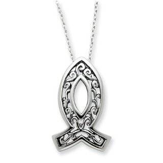 Faith, Christian Fish Symbol Necklace in Sterling Silver