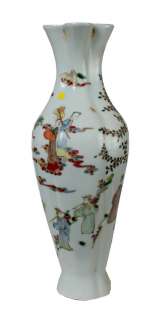 Chinese Shell Shape Paint Porcelain Vase Birthday w048  