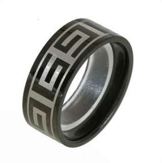 UNISEX Ring Edelstahl Partnerringe Freundschaftsringe 8mm Schwarz 