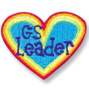 Girl GUIDE/SCOUT Red Heart GS LEADER Patch Pin Crest  