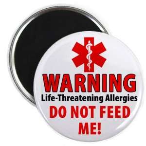 WARNING DO NOT FEED Medical Alert 2.25 inch Fridge Magnet 