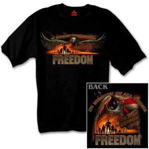   Defending Freedom black t shirt New Veteran Pow/Mia memorial vet biker