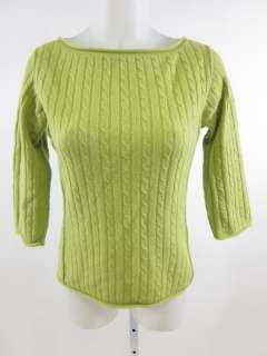 FREE PEOPLE Lime Green Wool Cable Knit Sweater Sz M  
