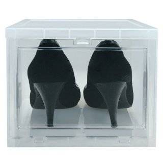 Drop Front Plastic Shoe Box   Clear   Set of 6