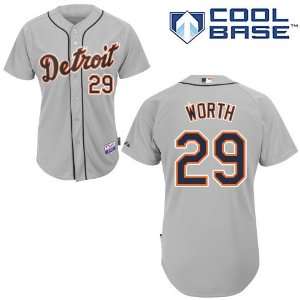 Danny Worth Detroit Tigers Authentic Road Cool Base Jersey By Majestic 