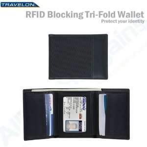  Travelon RFID Blocking Tri Fold Wallet Black New Data 